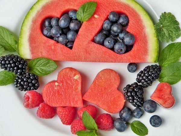 Watermelon and berries - fruit for healthy eating