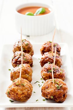 Party Meatballs - Air Fryer Recipes at https://thehealthykitchenshop.com///