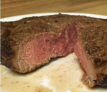 Steak cooked in air fryer