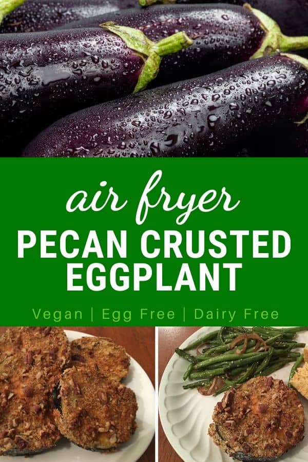 Air Fryer Pecan Crusted Eggplant Recipe - Egg Free, Dairy Free, Vegan
