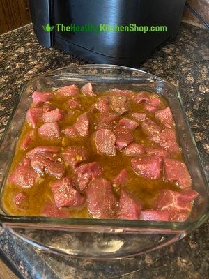 Beef Tips in Marinade - See recipe at TheHealthykitchenShop.com