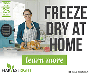 Click here to learn more about the Harvest Right freeze dryer for home use.