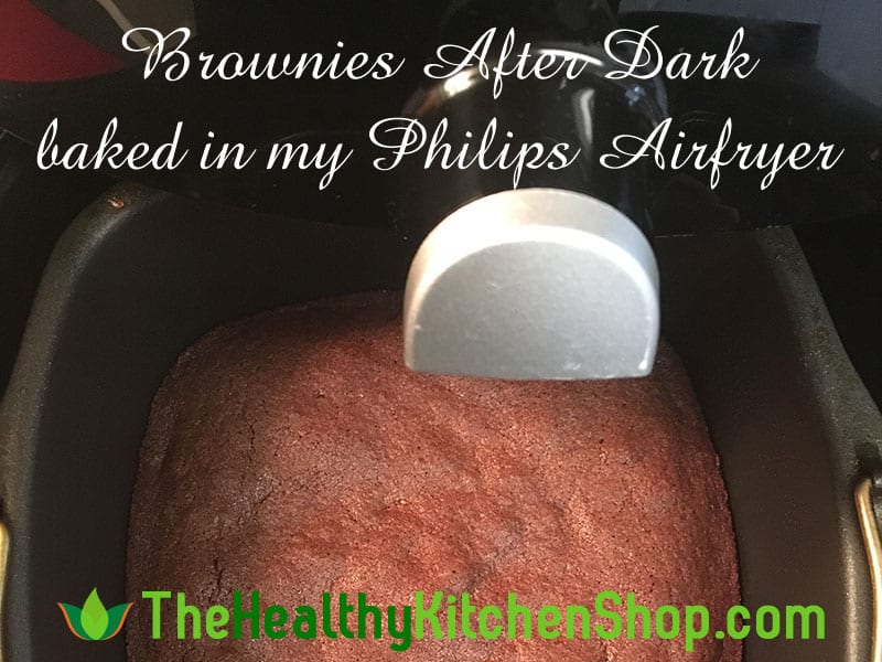 Brownies baked in Philips Airfryer, Recipe from The Air Fryer Bible, TheHealthyKitchenshop.com
