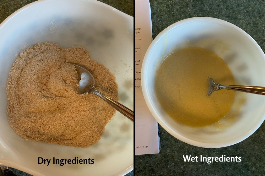 Dry and Wet Ingredients mixed separately